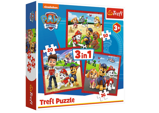 Puzzle 3 em 1 Cães Felizes Patrulha Pata