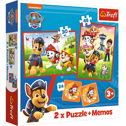 Puzzle + Memo 2 em 1 Patrulha Pata Equipa em Ação