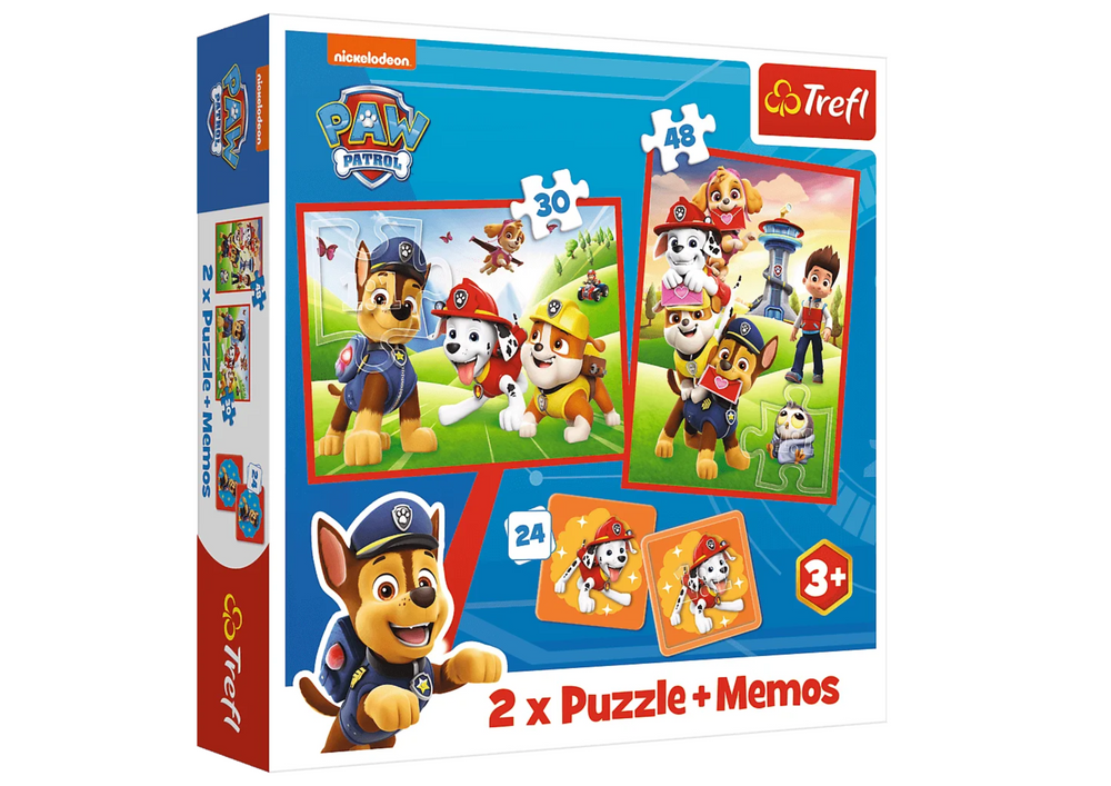Puzzle + Memo 2 em 1 Patrulha Pata Equipa em Ação