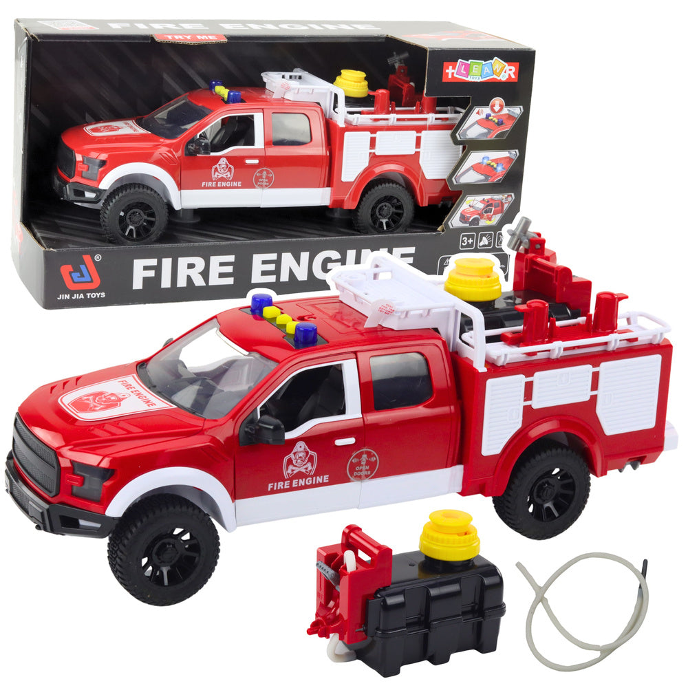 Camião de Bombeiros com Água Luzes e Sons Branco Vermelho 1:12