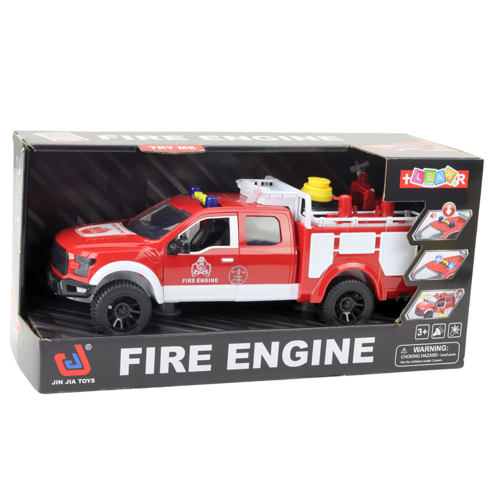 Camião de Bombeiros com Água Luzes e Sons Branco Vermelho 1:12