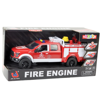 Camião de Bombeiros com Água Luzes e Sons Branco Vermelho 1:12