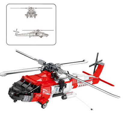 Blocos Construção Helicóptero Resgate HH-60J 1137 Peças