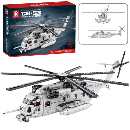 Blocos Construção Helicóptero Transporte 2192 Peças