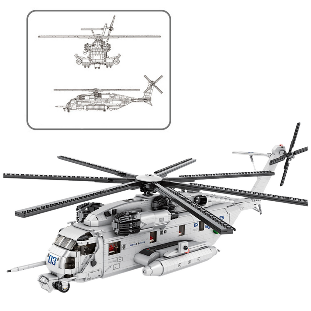 Blocos Construção Helicóptero Transporte 2192 Peças