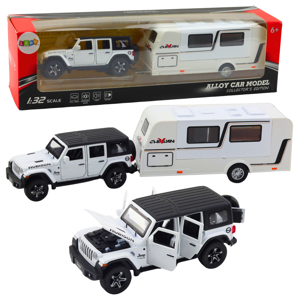 Conjunto Carrinha Off-road Metal Luzes Branco 1:32