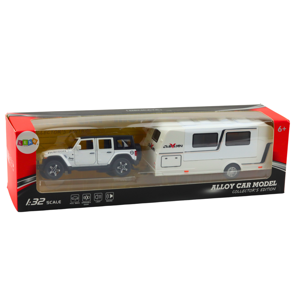 Conjunto Carrinha Off-road Metal Luzes Branco 1:32
