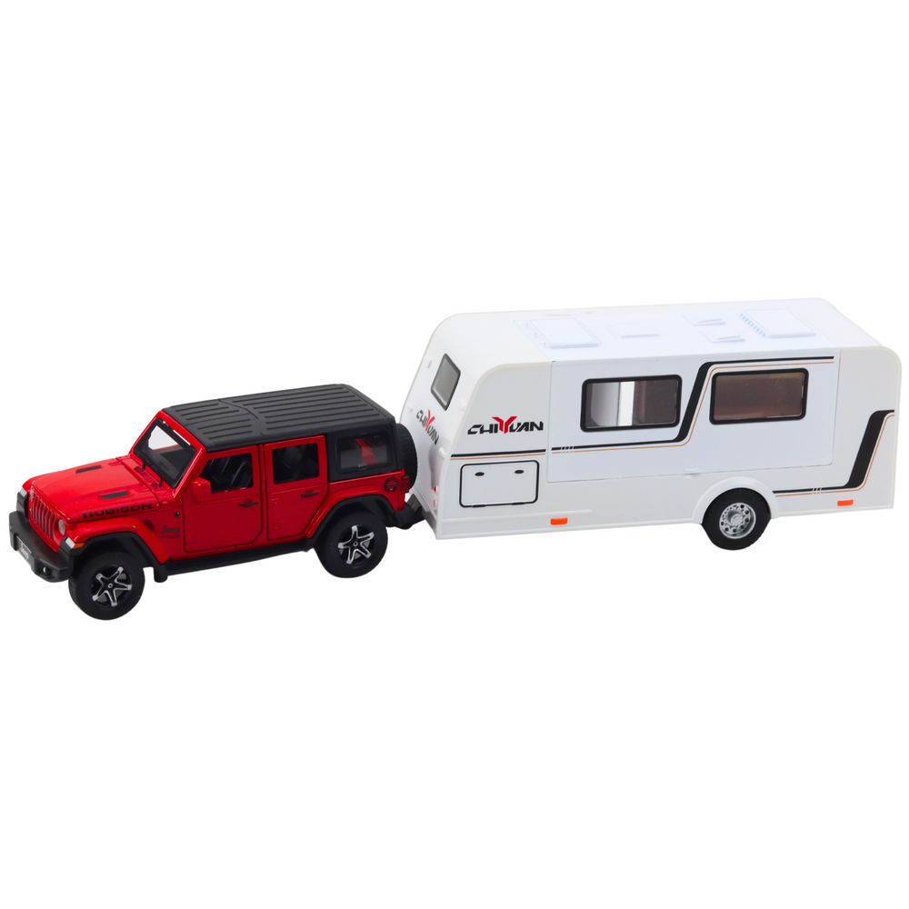 Conjunto Carrinha Off-road Metal Luzes Vermelho 1:32
