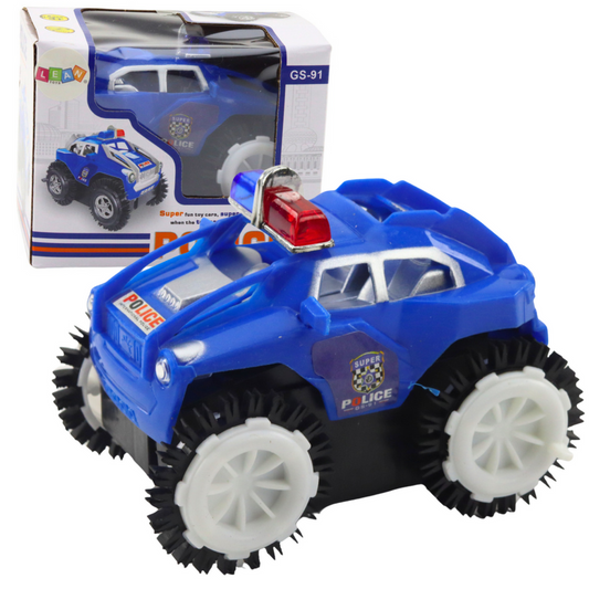 Carro Polícia Sensor Obstáculos 360° Luzes Sons Azul