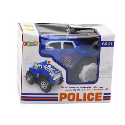 Carro Polícia Sensor Obstáculos 360° Luzes Sons Azul