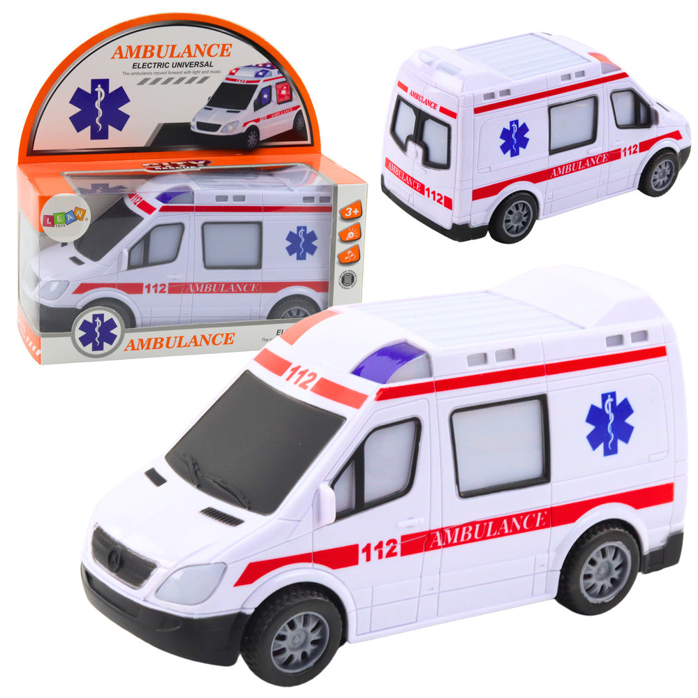 Ambulância a Pilhas Luzes Sons Branco