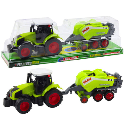 Conjunto Trator Agrícola com Enfardadeira Verde
