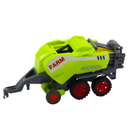 Conjunto Trator Agrícola com Enfardadeira Verde