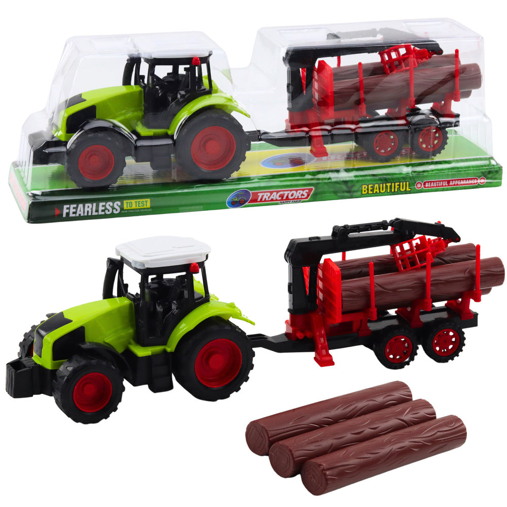 Trator Agrícola com Reboque Transporte de Troncos