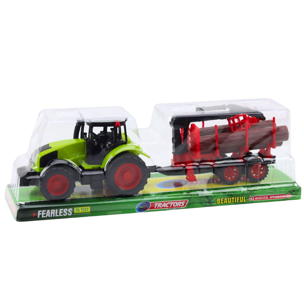 Trator Agrícola com Reboque Transporte de Troncos