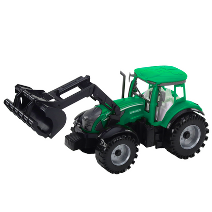Conjunto Trator com Carregador e Enfardadeira Verde