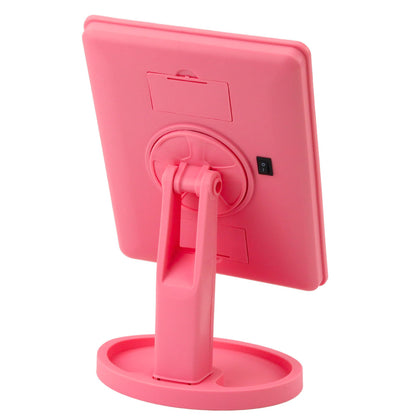 Espelho Maquilhagem LED 16 Luzes com Suporte Ajustável Rosa