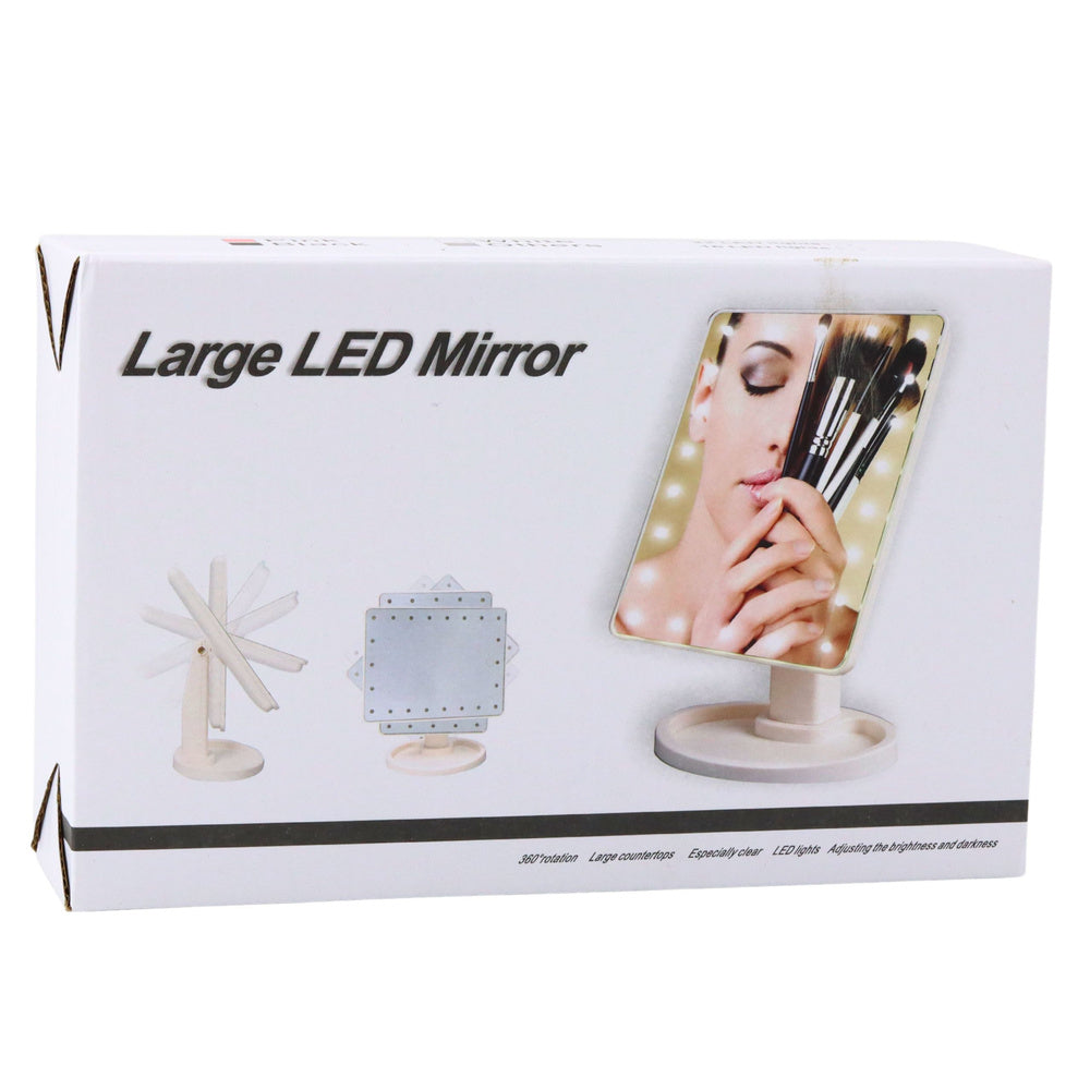 Espelho Maquilhagem LED 16 Luzes com Suporte Ajustável Rosa