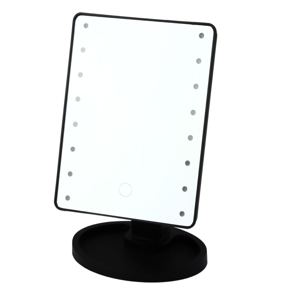 Espelho Maquilhagem LED 16 Luzes com Suporte Ajustável Preto