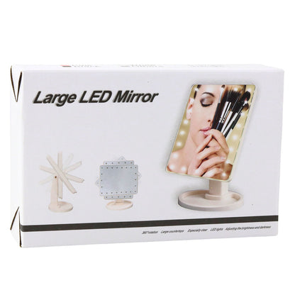 Espelho Maquilhagem LED 16 Luzes com Suporte Ajustável Preto