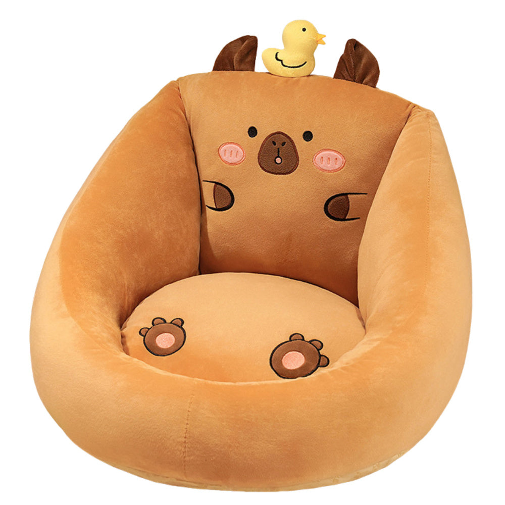 Poltrona Peluche Infantil Capivara com Pato Castanho 50x45cm