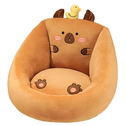 Poltrona Peluche Infantil Capivara com Pato Castanho 50x45cm