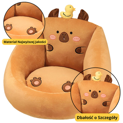 Poltrona Peluche Infantil Capivara com Pato Castanho 50x45cm