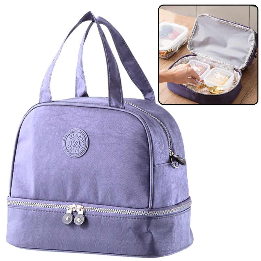 Saco Térmico Almoço com Alça Ajustável Roxo 27cm