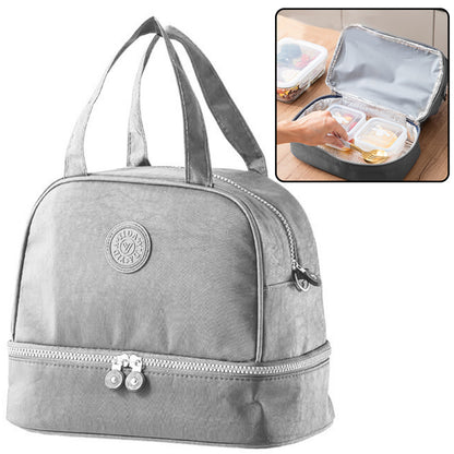 Saco Térmico Almoço com Alça Ajustável Prateado 27cm