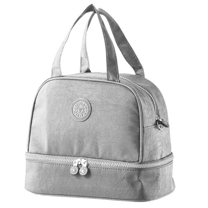Saco Térmico Almoço com Alça Ajustável Prateado 27cm