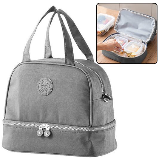 Saco Térmico Almoço com Alça Ajustável Cinza 27cm