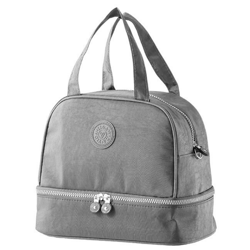 Saco Térmico Almoço com Alça Ajustável Cinza 27cm