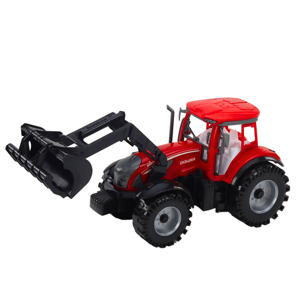 Conjunto Trator com Carregador e Enfardadeira Vermelho