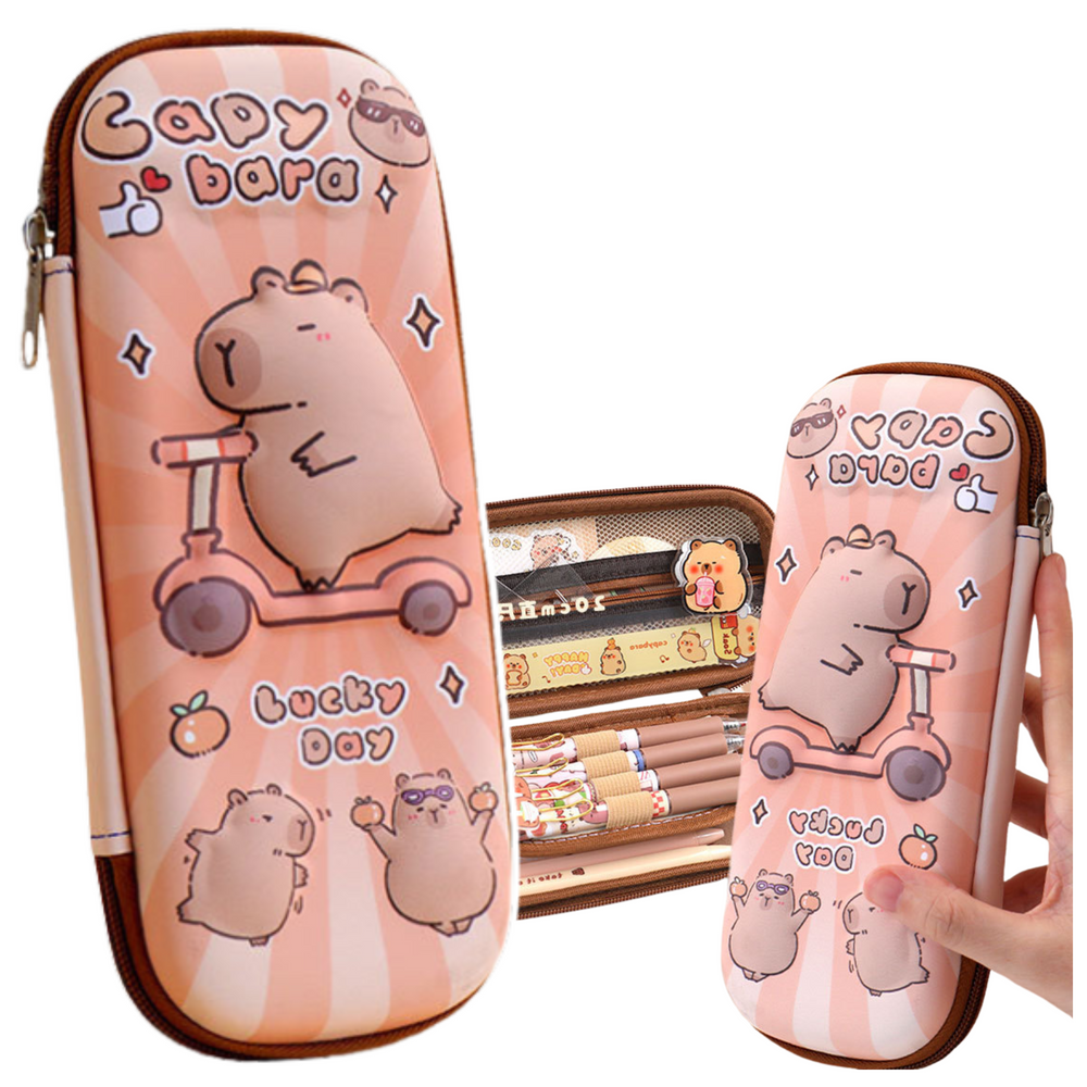 Estojo Escolar Capivara Trotinete 23cm