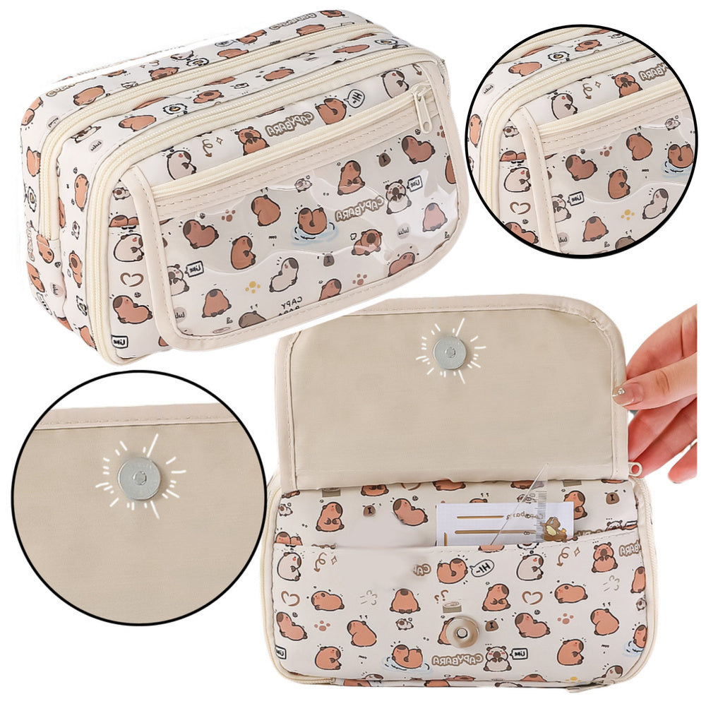 Estojo Escolar Capivara Branco 21cm