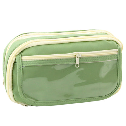 Estojo Escolar Duplo Compartimento Grande Verde 22cm