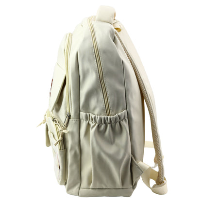 Mochila Escolar Urbana Capivara Porta-Chaves Pins Bege 25L 42cm