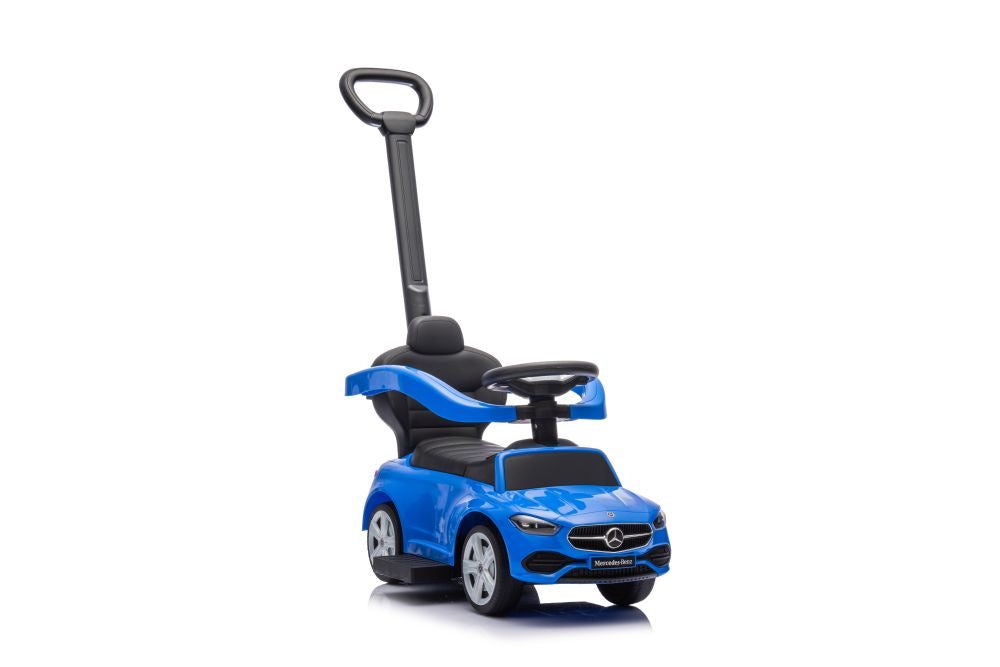 Carro Ride-On Mercedes 3 em 1 com Barra Empurrar Azul