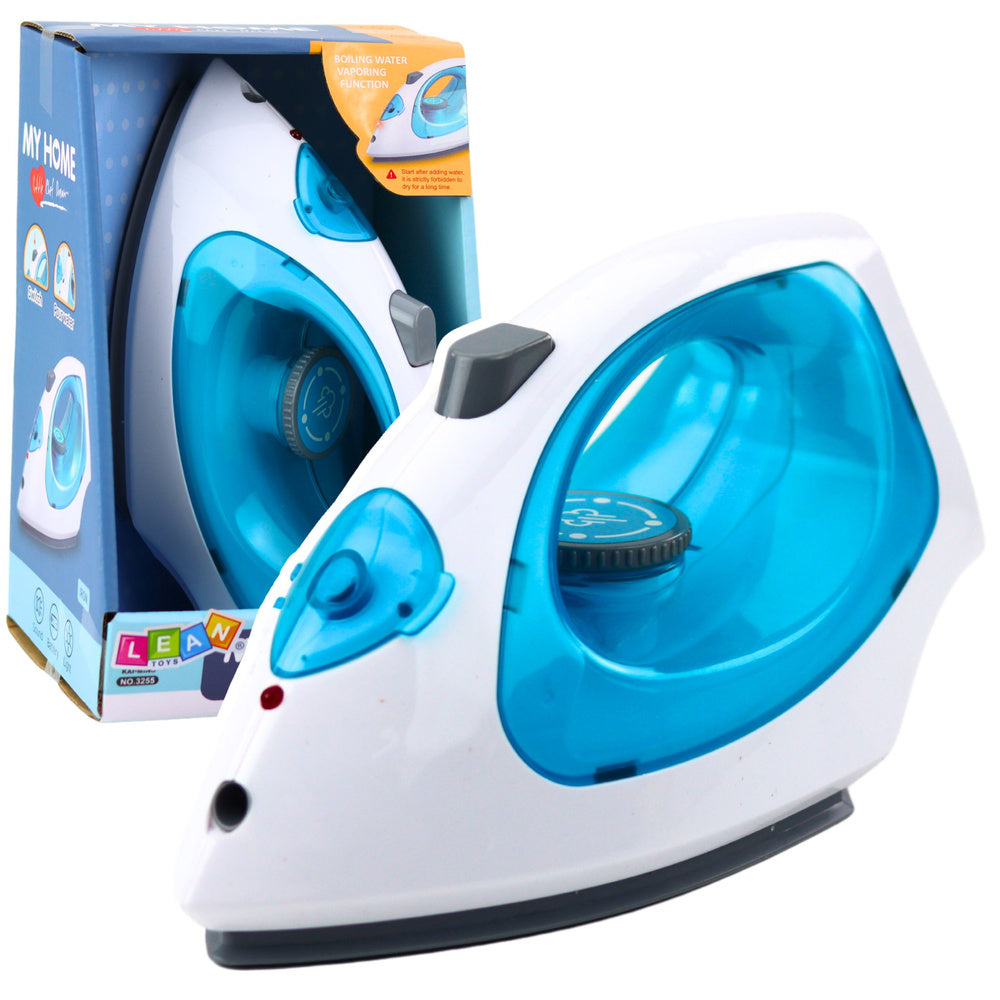 Ferro de Engomar Brinquedo Vapor Luzes Sons Azul