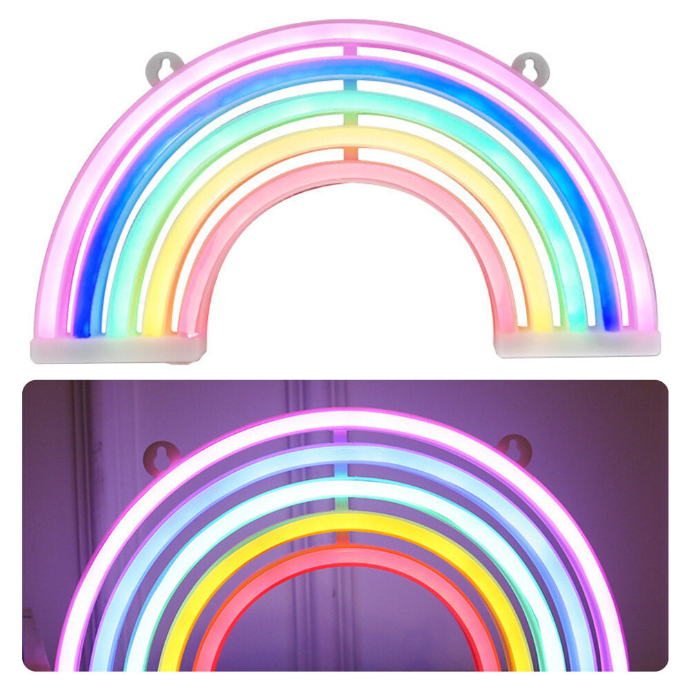Luz Noturna LED Neon Arco-Íris a Pilhas