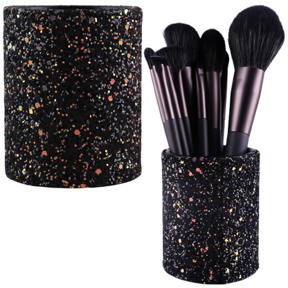 Copo Organizador Pincéis Glitter Preto