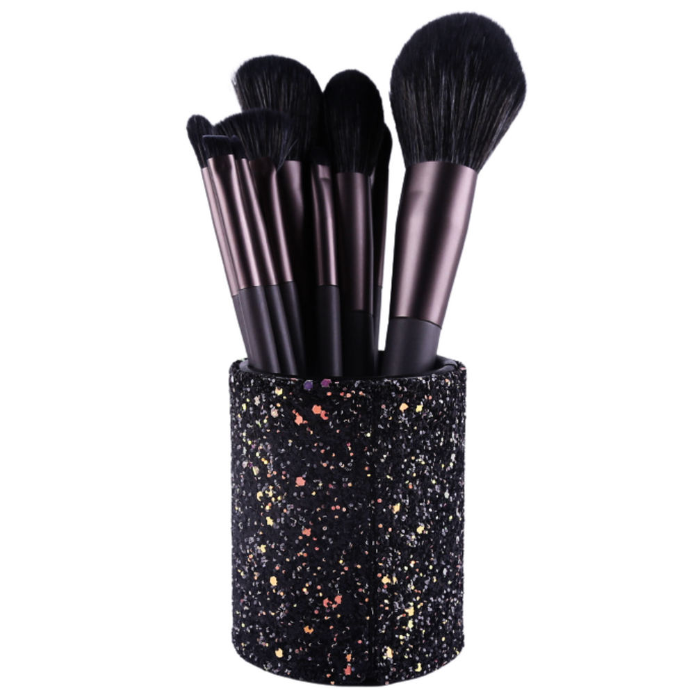 Copo Organizador Pincéis Glitter Preto