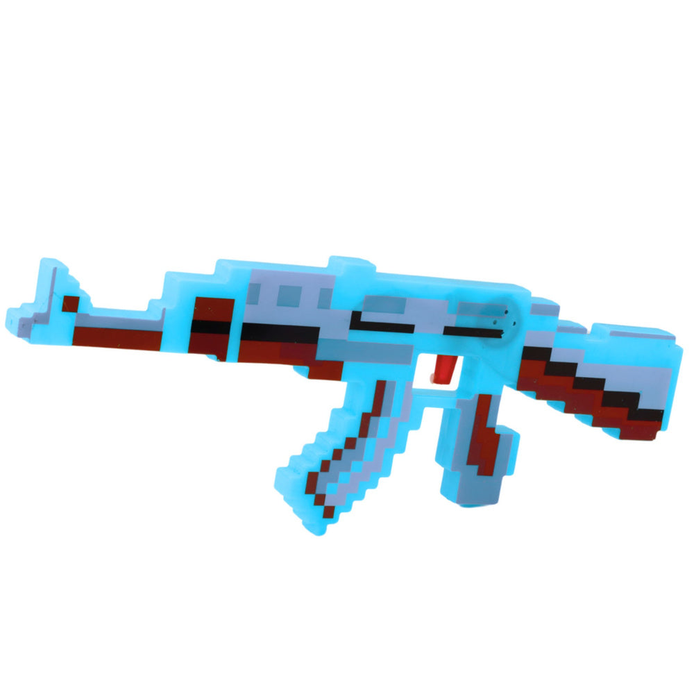 Rifle Pixel Luzes Sons Azul 39cm