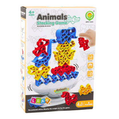 Jogo Equilíbrio Torre Animais Pedras Coloridas
