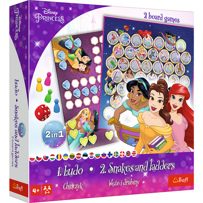 Jogo 2 em 1 Ludo e Escadas Princesas Disney Trefl