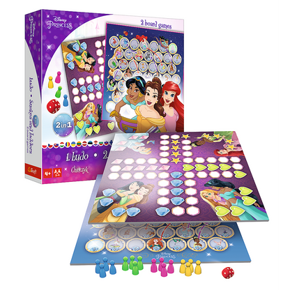 Jogo 2 em 1 Ludo e Escadas Princesas Disney Trefl