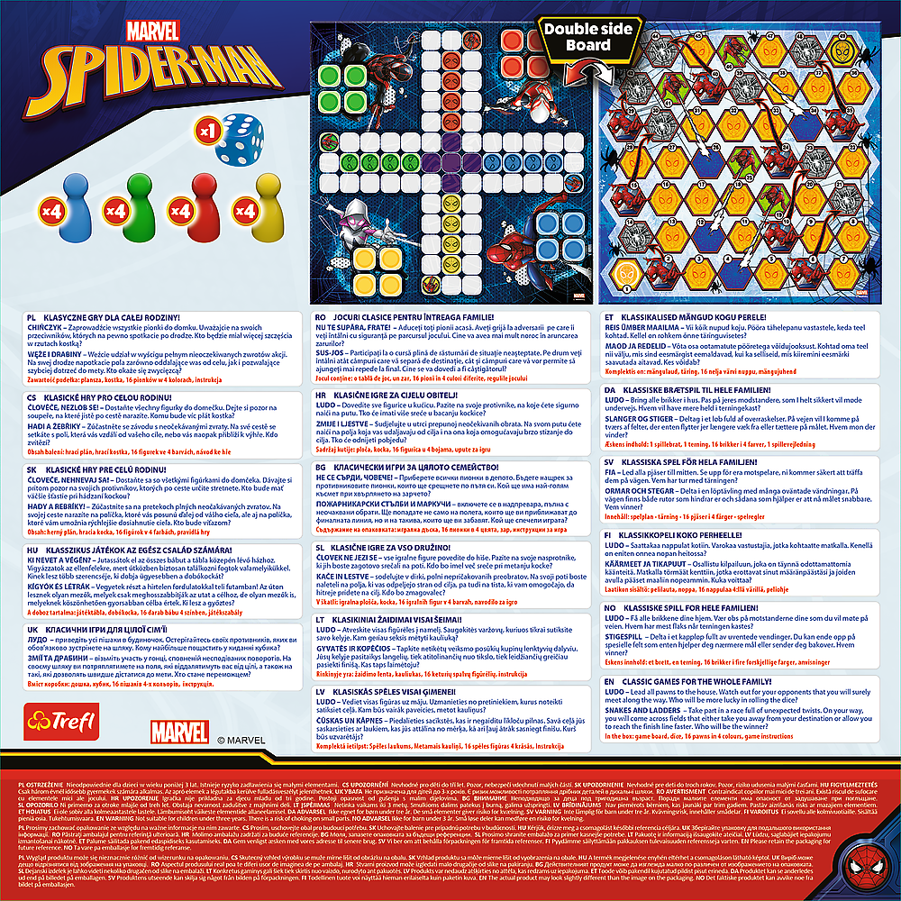 Jogo 2 em 1 Ludo e Escadas Spider-Man Trefl