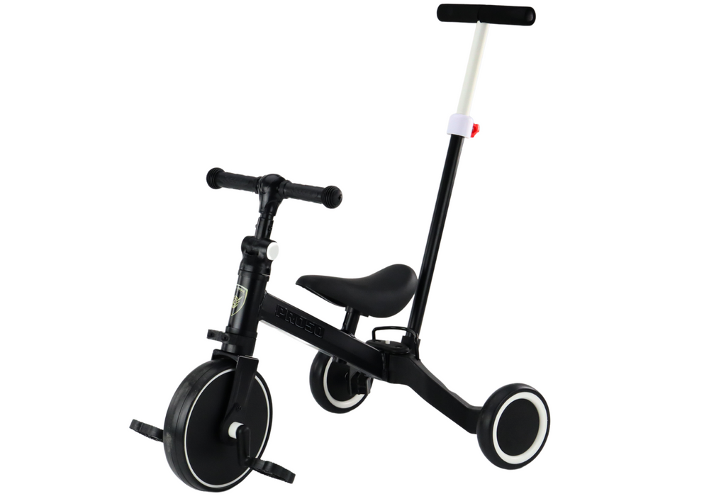 Triciclo PRO50 com Barra Empurrar Preto
