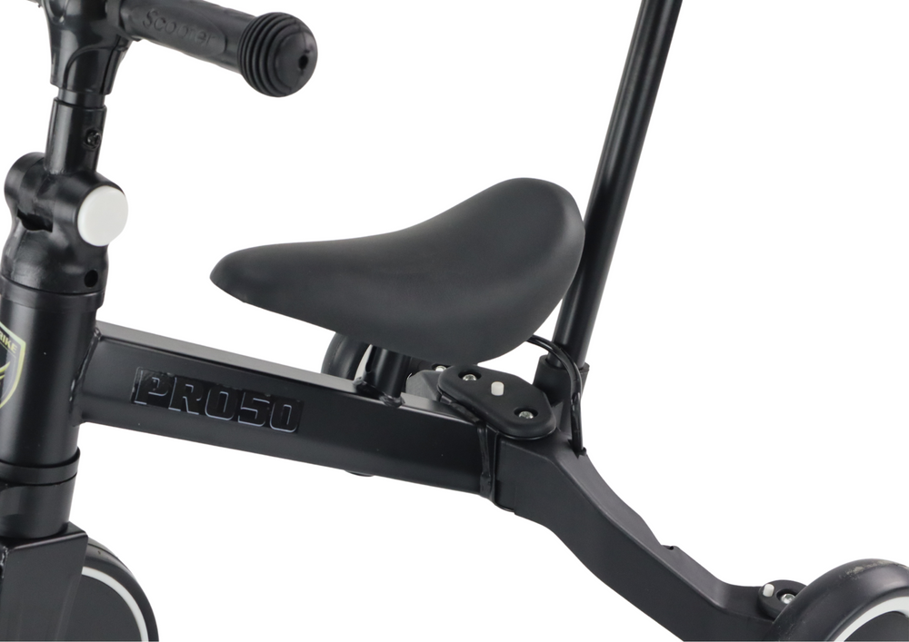 Triciclo PRO50 com Barra Empurrar Preto