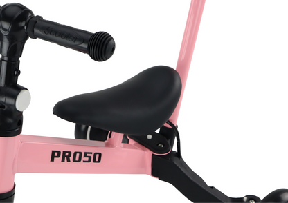 Triciclo PRO50 com Barra Empurrar Rosa